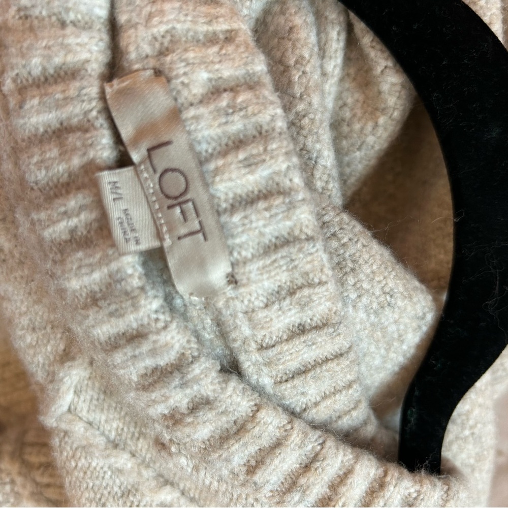 LOFT Cream Shrug with Ribbed Detailing